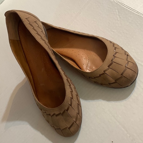 Naya Shoes Naya Begonia Woven Leather Ballet Flats Tan Natural Soft